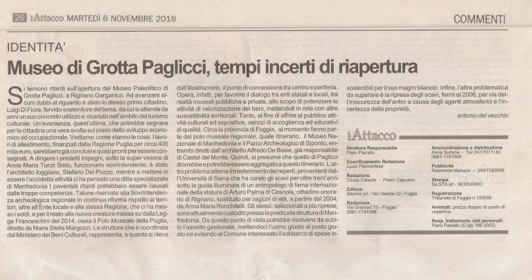 Articolo apparso su l'Attacco di Foggia