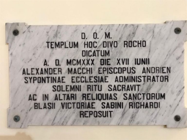 Rignano G., San Rocco, lapide dedicazione