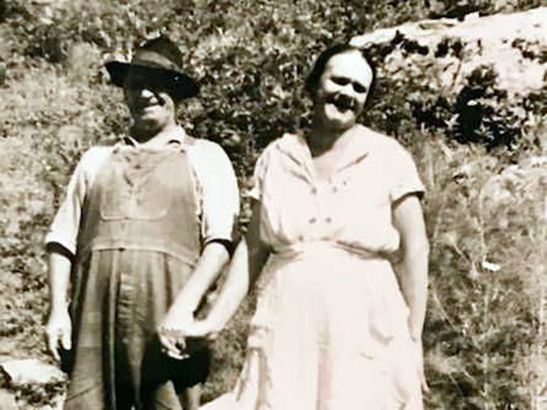 Giuseppe Scipione Del Vecchio con la moglie americana.